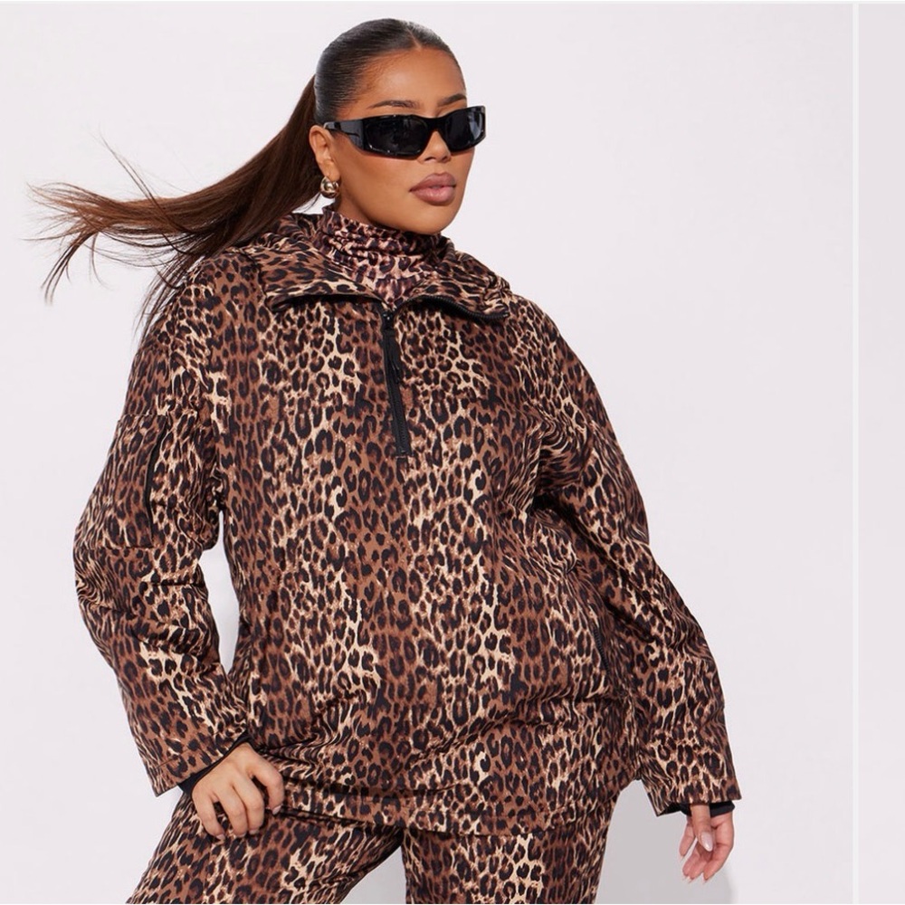 Leopard Print Jacket and Pants Set